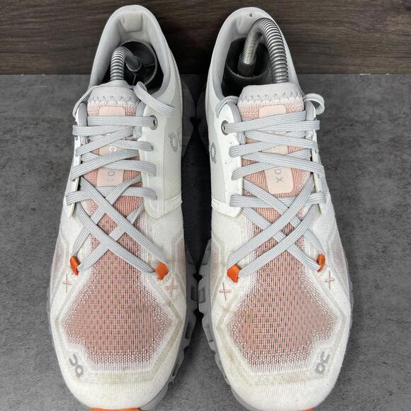On Cloud X3 Running Shoes Womens Size 8.5 Grey Orange Sneakers